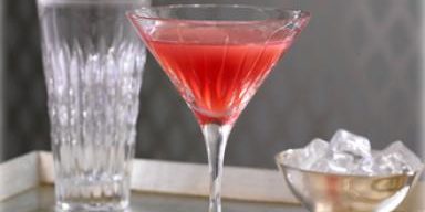 cocktail and shaker on a tray