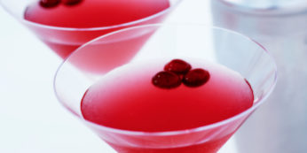 Cocktails in red red martinis