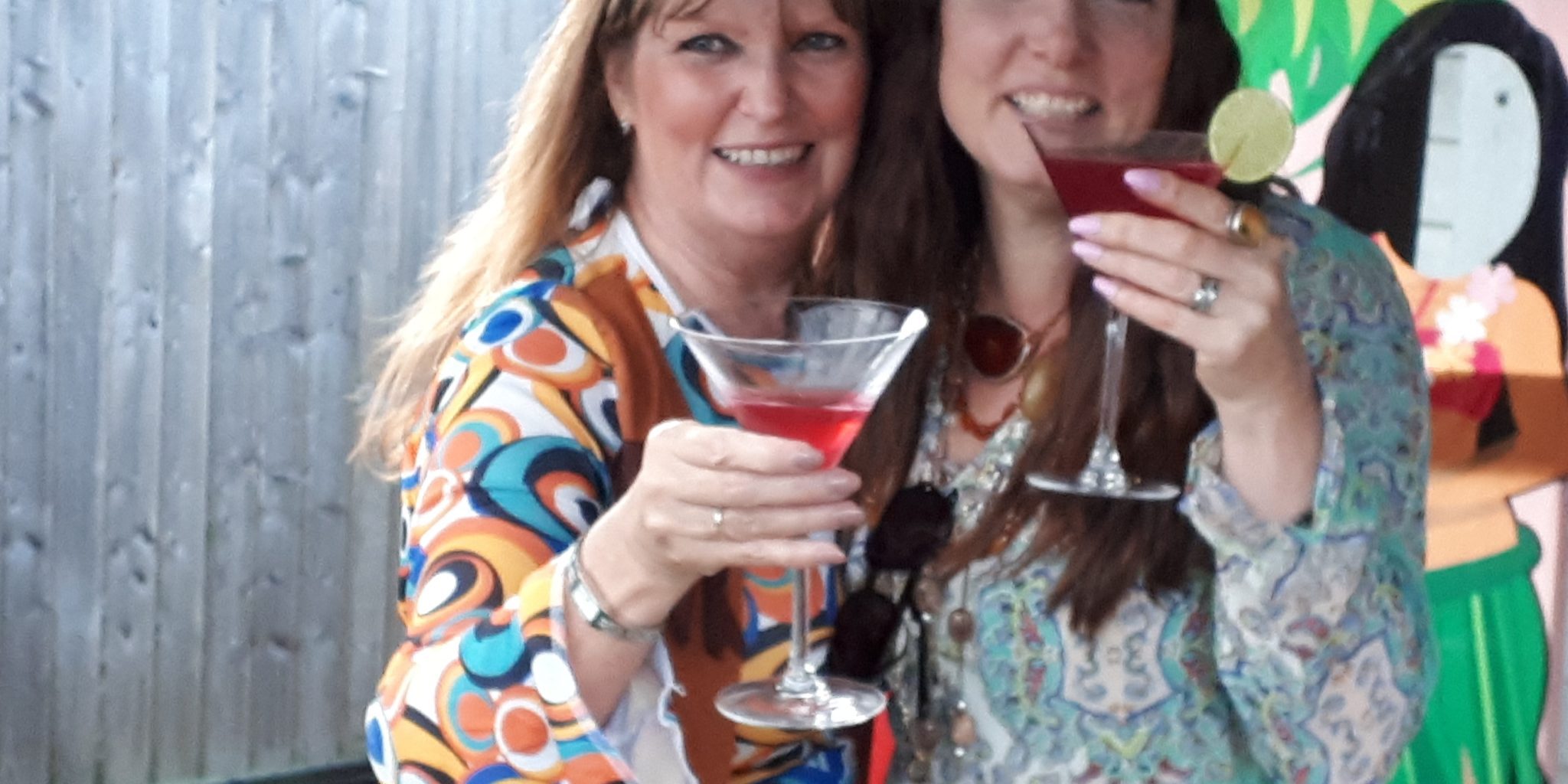 the girls with Cosmopolitans 40th wedding cocktails