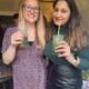 2 hen party girls with cocktails